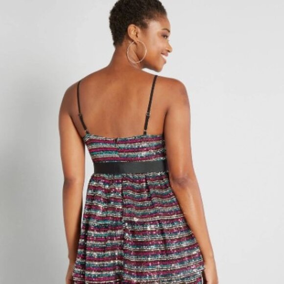 Modcloth Glistening Rainbows Sequin Mini Dress UK 8 / US 4 - Picture 2 of 8